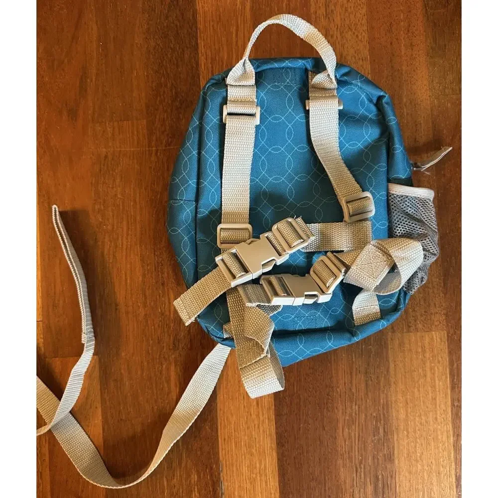 Eddie Bauer Mini Small Blue Stowaway Backpack 12x 8 harness tether toddler leash